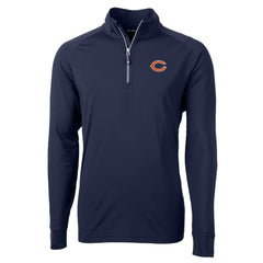 Chicago Bears Cutter & Buck Adapt Eco Knit Quarter-Zip Pullover Jacket Navy - NFL