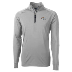 Denver Broncos Cutter & Buck Adapt Eco Knit Quarter-Zip Pullover Jacket Gray - NFL