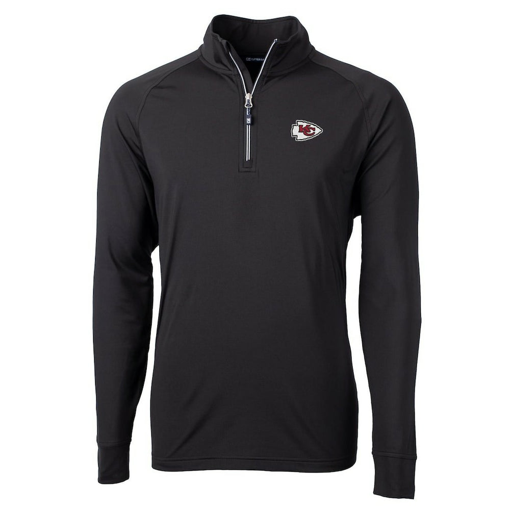 Kansas City Chiefs Cutter & Buck Adapt Eco Knit Quarter-Zip Pullover Jacket Black - NFL