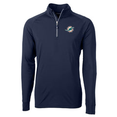 Miami Dolphins Cutter & Buck Adapt Eco Knit Quarter-Zip Pullover Jacket Navy - NFL