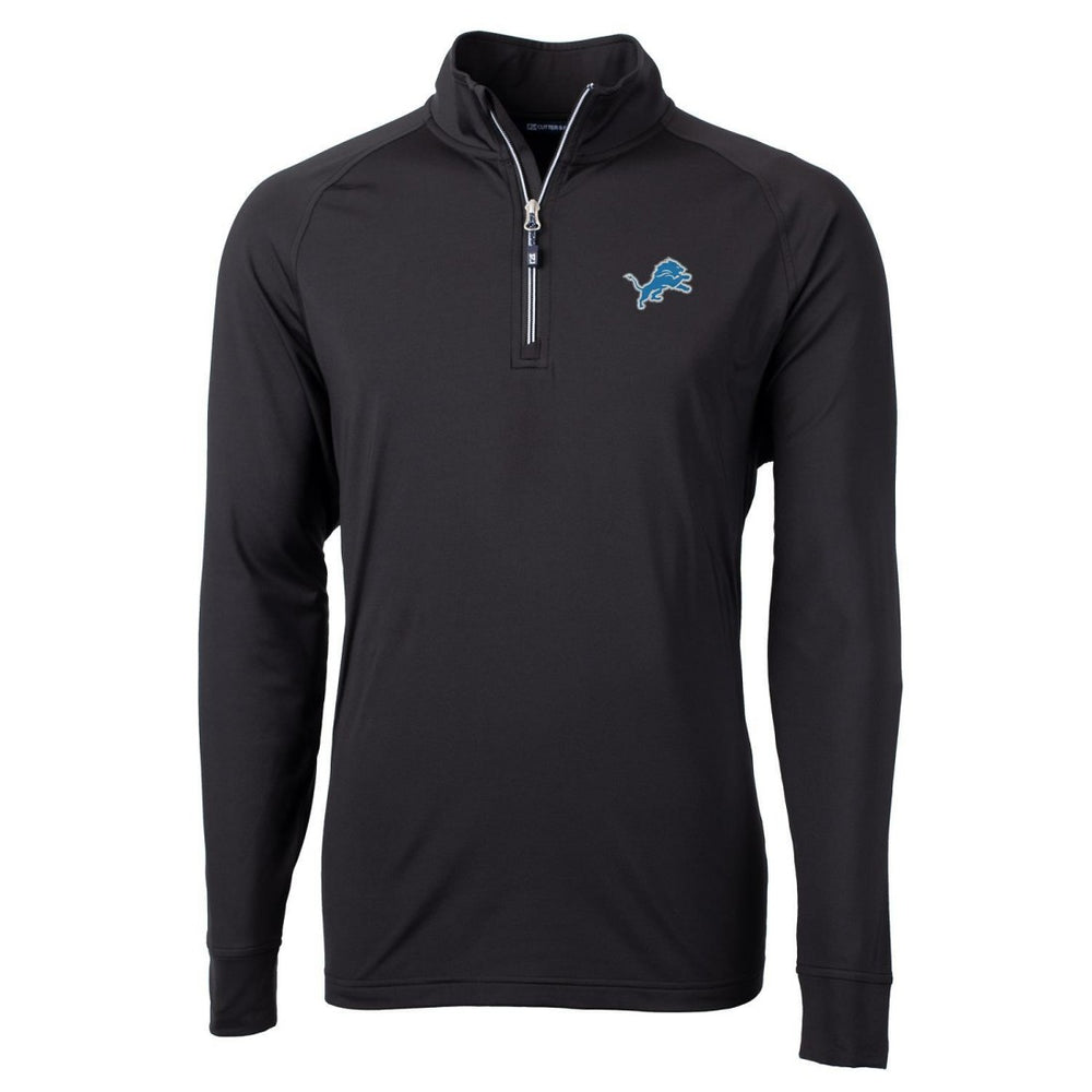 Detroit Lions Cutter & Buck Adapt Eco Knit Quarter-Zip Pullover Jacket Black - NFL