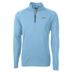 Los Angeles Chargers Cutter & Buck Adapt Eco Knit Quarter-Zip Pullover Jacket Light Blue - NFL
