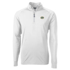 Green Bay Packers Cutter & Buck Adapt Eco Knit Quarter-Zip Pullover Jacket White - NFL