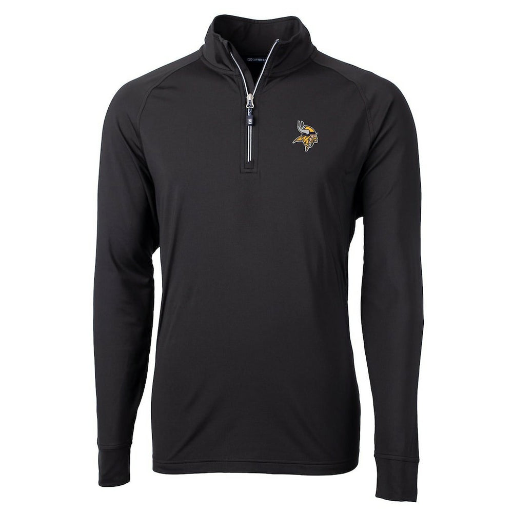 Minnesota Vikings Cutter & Buck Adapt Eco Knit Quarter-Zip Pullover Jacket Black - NFL