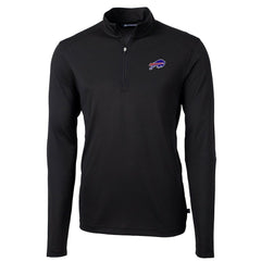Buffalo Bills Cutter & Buck Virtue Eco Pique Recycled Quarter-Zip Pullover Jacket Black - NFL