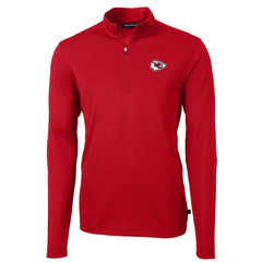 Kansas City Chiefs Cutter & Buck Virtue Eco Pique Recycled Quarter-Zip Pullover Jacket Red - NFL