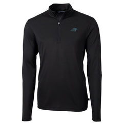 Carolina Panthers Cutter & Buck Virtue Eco Pique Recycled Quarter-Zip Pullover Jacket Black - NFL