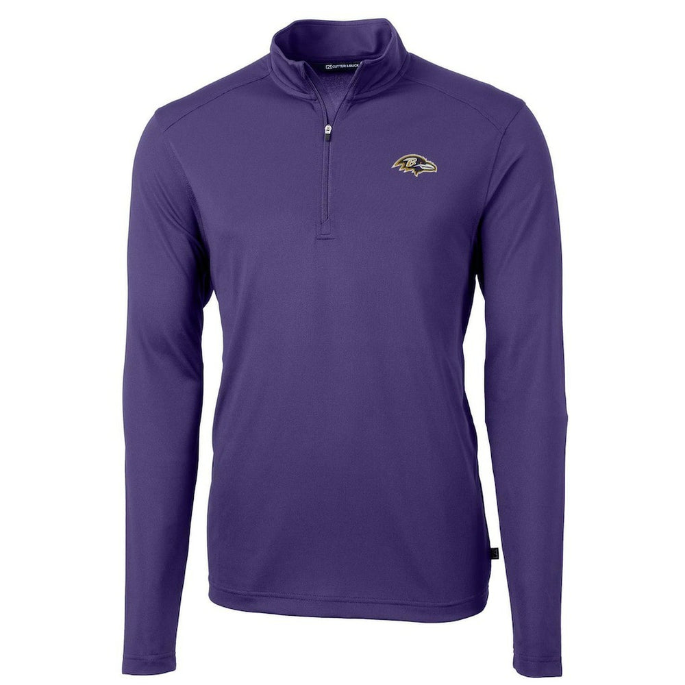 Baltimore Ravens Cutter & Buck Virtue Eco Pique Recycled Quarter-Zip Pullover Jacket Purple - NFL