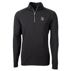 Minnesota Vikings Cutter & Buck Big & Tall Adapt Eco Knit Quarter-Zip Pullover Jacket Black - NFL