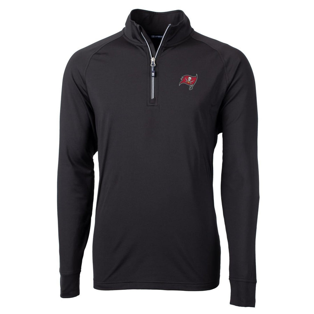 Tampa Bay Buccaneers Cutter & Buck Big & Tall Adapt Eco Knit Quarter-Zip Pullover Jacket Black - NFL