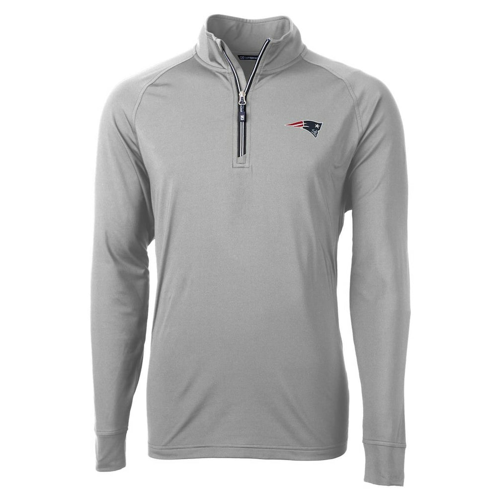 New England Patriots Cutter & Buck Big & Tall Adapt Eco Knit Quarter-Zip Pullover Jacket Gray - NFL