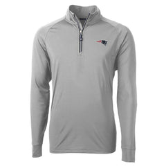New England Patriots Cutter & Buck Big & Tall Adapt Eco Knit Quarter-Zip Pullover Jacket Gray - NFL