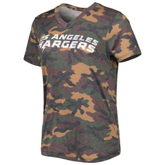 Justin Herbert Los Angeles Chargers Majestic Threads Women's Name & Number V-Neck Tri-Blend T-Shirt Camo - NFL