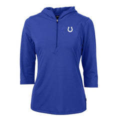Indianapolis Colts Cutter & Buck Women's Virtue Eco Pique Half-Zip 3/4 Sleeve Pullover Hoodie Royal - NFL