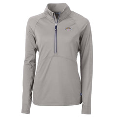 Los Angeles Chargers Cutter & Buck Women's Adapt Eco Knit Half-Zip Pullover Jacket Gray - NFL