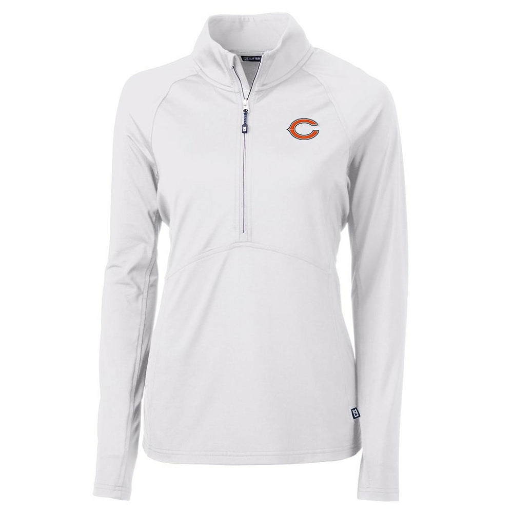 Chicago Bears Cutter & Buck Women's Adapt Eco Knit Half-Zip Pullover Jacket White - NFL