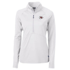 Kansas City Chiefs Cutter & Buck Women's Adapt Eco Knit Half-Zip Pullover Jacket White - NFL