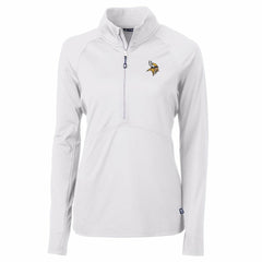 Minnesota Vikings Cutter & Buck Women's Adapt Eco Knit Half-Zip Pullover Jacket White - NFL