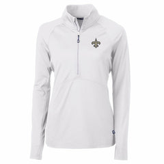 New Orleans Saints Cutter & Buck Women's Adapt Eco Knit Half-Zip Pullover Jacket White - NFL