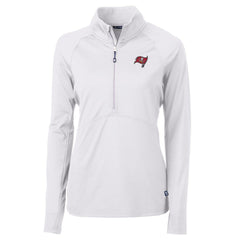 Tampa Bay Buccaneers Cutter & Buck Women's Adapt Eco Knit Half-Zip Pullover Jacket White - NFL