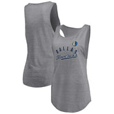 Fanatics - Dallas Mavericks Women's Quality Time Open Scoop Neck Tri-Blend Tank Top - Heathered Gray