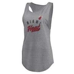 Fanatics - Miami Heat Women's Quality Time Open Scoop Neck Tri-Blend Tank Top - Heathered Gray