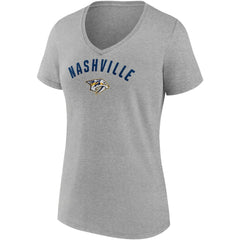 Nashville Predators - Fanatics Women's 2-Pack V-Neck T-Shirt Set Gold/Heathered Gray