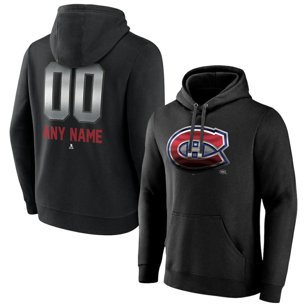 Montreal Canadiens - Personalized Midnight Mascot Logo Pullover Hoodie Black
