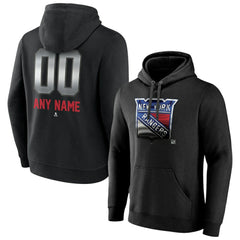 New York Rangers Personalized Midnight Mascot Logo Pullover Hoodie Black