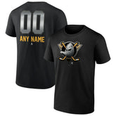 Anaheim Ducks - Personalized Midnight Mascot Logo T-Shirt Black