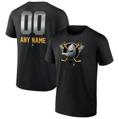 Anaheim Ducks - Personalized Midnight Mascot Logo T-Shirt Black