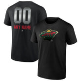 Minnesota Wild - Personalized Midnight Mascot Logo T-Shirt Black