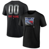 New York Rangers Personalized Midnight Mascot Logo T-Shirt Black