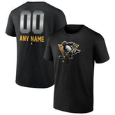 Pittsburgh Penguins Personalized Midnight Mascot Logo T-Shirt Black
