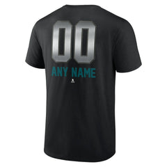 San Jose Sharks - Personalized Midnight Mascot Logo T-Shirt Black