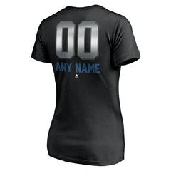 Colorado Avalanche - Women's Personalized Midnight Mascot Logo V-Neck T-Shirt Black