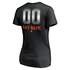 Philadelphia Flyers - Women's Personalized Midnight Mascot Logo V-Neck T-Shirt Black