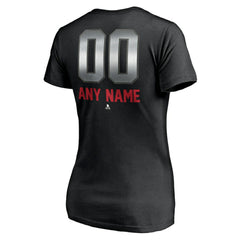 Washington Capitals Women's Personalized Midnight Mascot Logo V-Neck T-Shirt Black