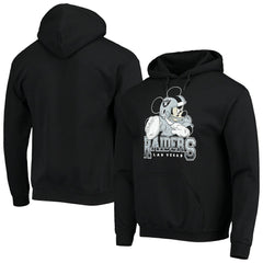 Las Vegas Raiders Junk Food Disney Mickey Quarterback Pullover Hoodie Black - NFL