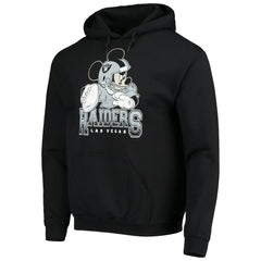 Las Vegas Raiders Junk Food Disney Mickey Quarterback Pullover Hoodie Black - NFL