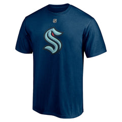 Philipp Grubauer Seattle Kraken Fanatics Authentic Stack Name & Number T-Shirt Deep Sea Blue
