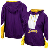 Mitchell & Ness - Los Angeles Lakers Women's Half-Zip Windbreaker 2.0 Hoodie - Purple