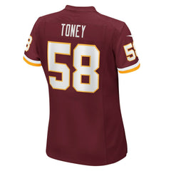 Shaka Toney Washington Football Team Women's Game Jersey Burgundy - Nike