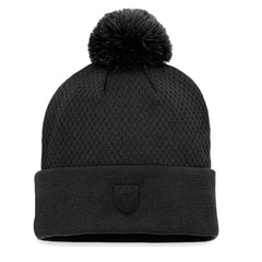 Vegas Golden Knights Fanatics Women's Authentic Pro Road Cuffed Knit Hat with Pom Black