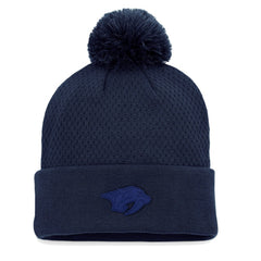 Nashville Predators - Fanatics Women's Authentic Pro Road Cuffed Knit Hat with Pom Navy