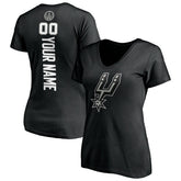 NBA - San Antonio Spurs Women's Personalized Playmaker Team V-Neck T-Shirt - Black