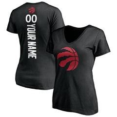 NBA - Toronto Raptors Women's Personalized Playmaker Team V-Neck T-Shirt - Black