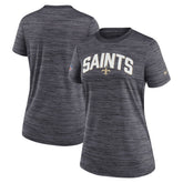 New Orleans Saints Women's Sideline Velocity Lockup Performance T-Shirt Black - Nike