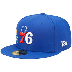 New Era - Philadelphia 76ers 3x NBA Finals Champions Crown 59FIFTY Fitted Hat - Royal