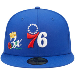 New Era - Philadelphia 76ers 3x NBA Finals Champions Crown 59FIFTY Fitted Hat - Royal